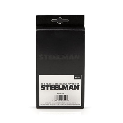 STEELMAN Precision Steel Shaft 6-Piece Electronics Screwdriver Set, Variety of Slotted/Phillips Sizes, Swivel-Head, Storage Case Included - size: 6-Piece Steel