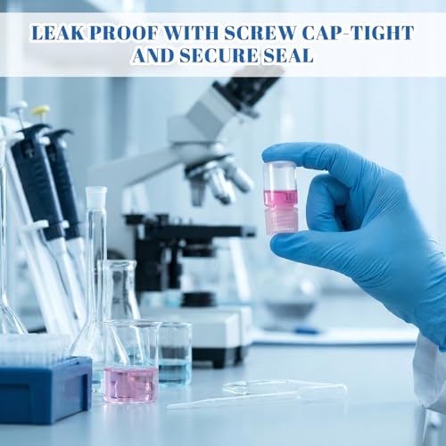 10ml Plastic Sample Bottle with Cap Wide Mouth Reagent Bottle 6Pc