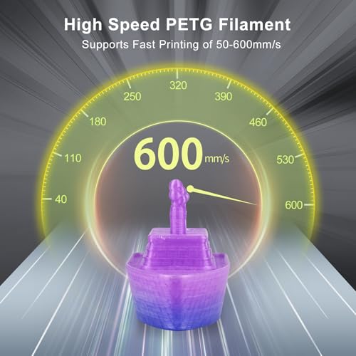 IEMAI PETG Filament 1.75mm, Transparent Blue-to-Purple Gradient 1kg - color: Transparent Blue-to-purple