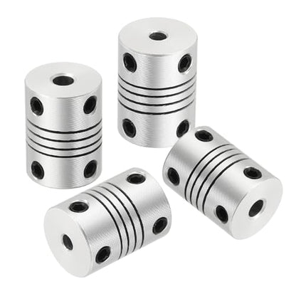 uxcell 4Pcs Flexible Couplings 3.17mm to 4mm Aluminum Alloy Joint Connector - size: 3.17mm to 4mm, style: D15 x L20mm