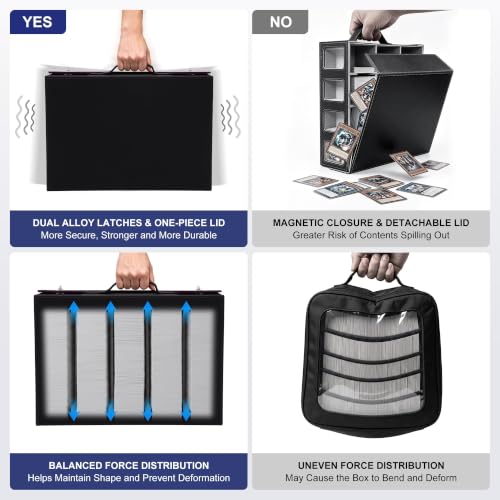 Trading Card Storage Box 5-Row with Side Display Window, Black Gray - color: Black Grey, size: 5 Rows Side window