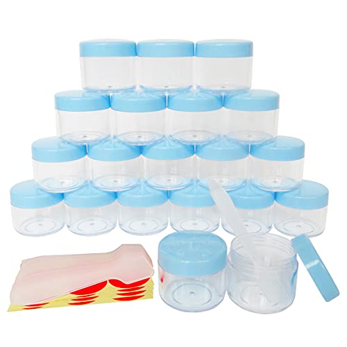 20pcs 20ml Small Sample Jars, Empty Refillable Cosmetic Container - color: 20pack 20ml Blue