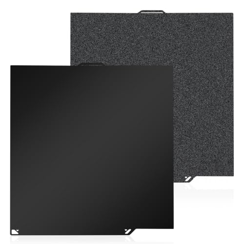 260X271mm Double-Sided PEI Build Plate for Elegoo Centauri Carbon/Centauri Carbon 2, Black Smooth & Textured Flexible Spring Steel Plate, PLA PLA+ TPU Low Temp Printing Bed - size: 260x271mm