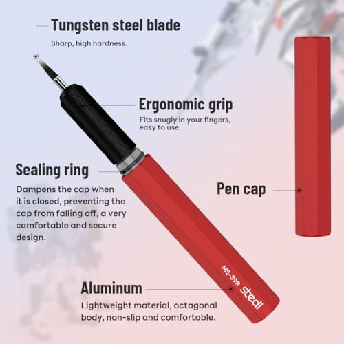 stedi Model Scriber Chisel 0.1mm Tungsten Steel for Panel Line Resin Models - style: Red+0.1mm