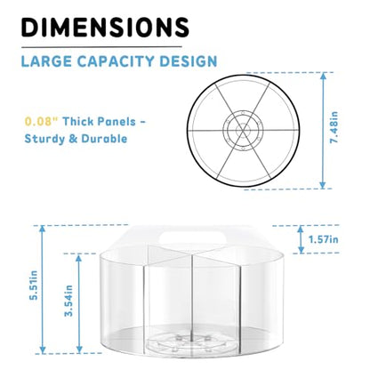 SUPEASY Acrylic Rotating Pencil Holder, 360° Clear Marker Organizer