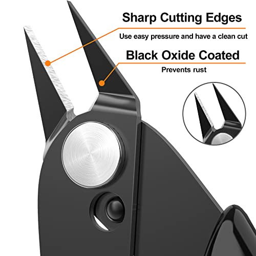 Jewelry Pliers Craft Wire Cutters Diagonal Flush Cutters 5" Black 2-Pack - color: Black ( 2 Pack )