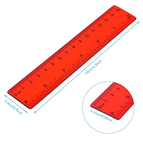 Zonon 50 Pcs 6''/12'' Plastic Rulers Bulk Flexible Straight (Pack of 2) - color: Colorful, size: 6inch (Pack of 2)
