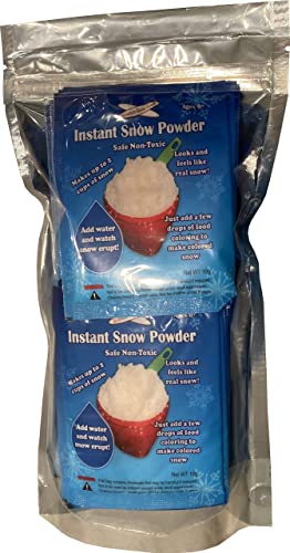 Science Gone Fun 40 Packs of Instant Snow Powder - Makes About 160 Cups of Fluff Artificial Snow, for Christmas Village Displays, Holiday, Decoration Winter Crafts, and Great Stocking Stuffers