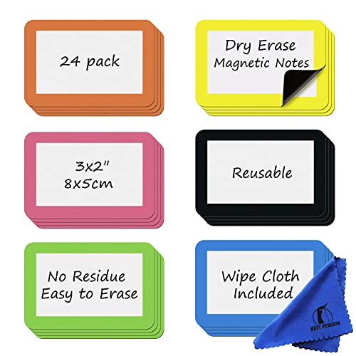 Dry Erase Magnets 3x2 in, Magnetic Notes & Labels for Whiteboard & Fridge - size: 3x2 in