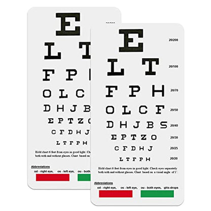 PECULA 2 PCS Eye Chart, Pocket Eye Charts, Snellen and Rosenbaum Pocket Eye Chart for Eye Exams (2 in 1) - color: 2* PECULA