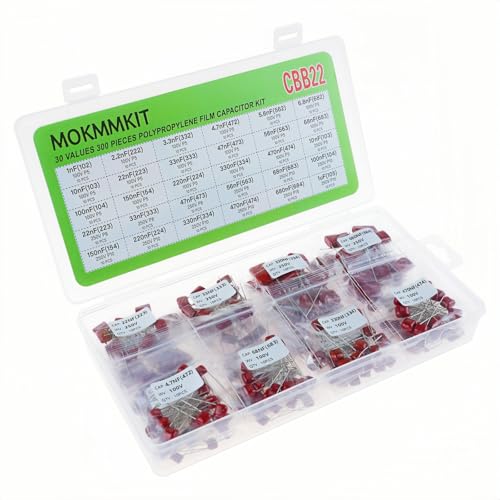30 Values 300 Pieces Metallized Polypropylene Capacitor Kit CBB22 100V-250V - style: 100V-250V 300pcs