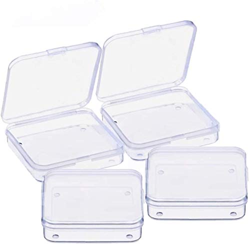 Gebildet 18 Pack Mini Clear Plastic Bead Storage Containers Box Case with lid for Pills,Tiny Bead,and Other Small Items - size: 6.8×5.2×1.1cm