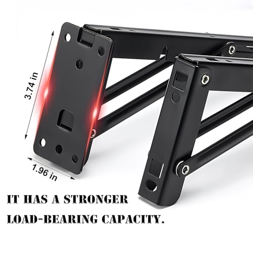 10 Inch Folding Shelf Brackets, 2 Pack Detachable Heavy Duty - size: 10 Inch