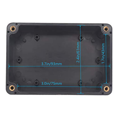 Junction Box, Zulkit Project Box IP65 Waterproof Outdoor Box ABS Plastic Electrical Boxes Electronic Enclosure Black 3.94 x 2.68 x 1.97 inch (100x68x50mm) (Pack of 1) - size: 3.94" x 2.68" x 1.97"(Pack of 1)
