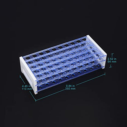 stonylab Test Tube Rack, 3-Tier Detachable Blue Plastic Holder Stand Rack, for Laboratory Scientific Experiments, 5/8 inch 50-Place - size: 5/8 inch