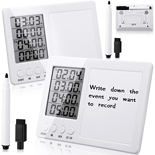 Fabbay 2 Pcs Digital Kitchen Timer Four Event with Whiteboard, Magnetic