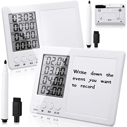 Fabbay 2 Pcs Digital Kitchen Timer Four Event with Whiteboard, Magnetic