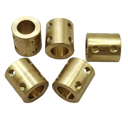 5pcs 12mm to 12mm Bore Rigid Coupling Set Screws,Brass Motor Shaft Coupling Coupler Connector with Screws and Wrench for 3D Printer DIY Encoder Car Model Shaft RC Robot - size: 12mm to 12mm