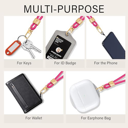 Fishent Lanyard, Cute Neck Lanyards for Keys ID Badges Holder, Keychain Key Teacher Lanyard with Safety Breakaway Buckle for Women Men, Pink - color: Pink