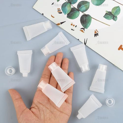 AUEAR, 24 Pack 5ml Empty Refillable Plastic Soft Tubes Squeeze Cosmetic Bottles Packing Sample Mini Containers for Body Lotion Shower Gel Shampoo Cleanser - color: 5 ml