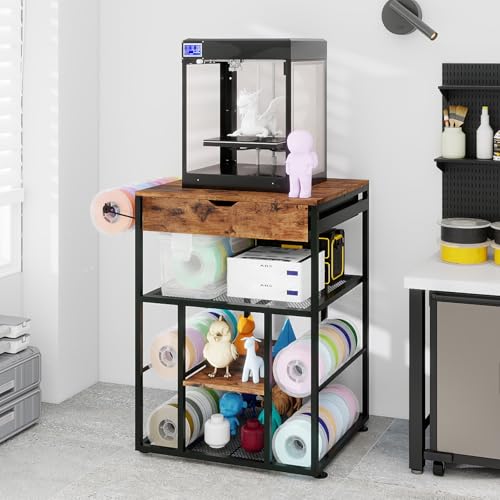 PUNCIA 25.6″ × 21.7″ Platform 3D Printer Stand with Filament Storage
