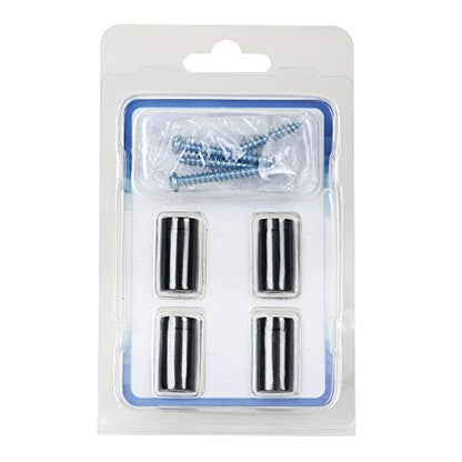 Sign Standoff 1/2" x 3/4", Sign Standoff Screw, Black Aluminum, for Acrylic, Glass, PVC, Glass Panel, Wood, Pack of 4