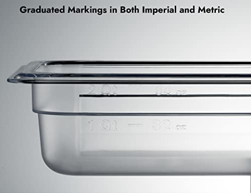 CURTA 6-Pack 1/3 Size 2.5" Deep NSF Polycarbonate Food Pans | Dishwasher & Freezer Safe Clear Container for Prep Tables, Buffet, Salad Bar, Commercial & Home Kitchen - color: 1/3 Size, size: 2-1/2" Deep