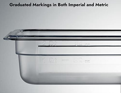 CURTA 6-Pack 1/3 Size 2.5" Deep NSF Polycarbonate Food Pans | Dishwasher & Freezer Safe Clear Container for Prep Tables, Buffet, Salad Bar, Commercial & Home Kitchen - color: 1/3 Size, size: 2-1/2" Deep