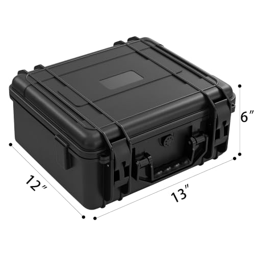 TORIBIO Hard Carrying Case with Foam, Shockproof Storage Box 13"x10.6"x5.2" - size: 13" x 10.6" x 5.2"