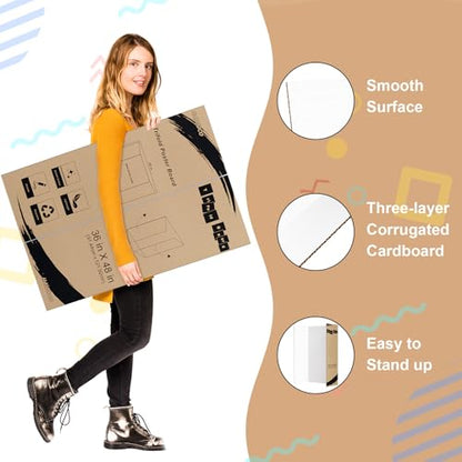 HAUTOCO 3 Pcs Small Trifold Poster Board 21 x 14 inches and 2 Pack 36'' x 48'' Trifold Poster Board Large Tri Fold Project Boards for Science Fairs, School Projects, Event Displays, Business