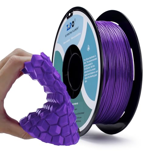 ZIRO TPU Filament 1.75mm, 0.8KG/1.8lbs Spool, Fit Most FDM Printers, Purple - color: Tpu-purple