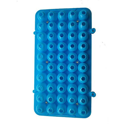 MUHWA Plastic Test Tube Rack with Silicone Pad Tubes 50 Positions 18 mm Centrifuge Tube Racks (Blue) - color: Blue