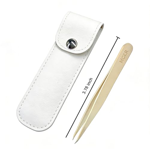 MGER Pointed Tweezers for Women Facial Hair, Tweezers for Hair Removal