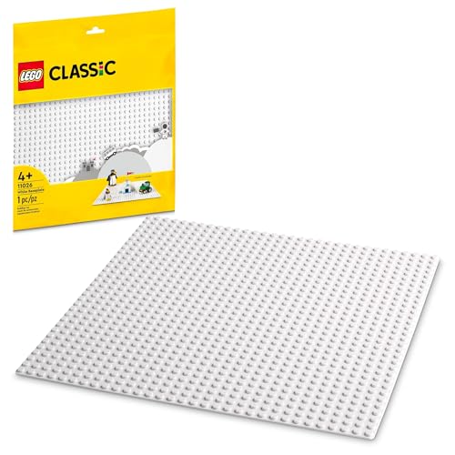 LEGO Classic White Baseplate, Square 32x32 Stud Foundation to Build, Play, and Display Brick Creations, Great for Snowy and Winter Landscapes, 11026 - style: Paper package