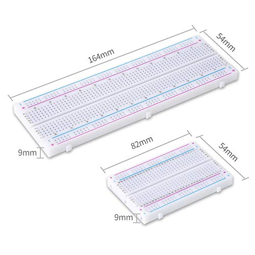 Breadboard Jumper Wires Kit, 2Pcs 830 Tie Points & 2Pcs 400 Tie Points & 120 Pcs Multicolor Jumper Wires for Electronics Projects