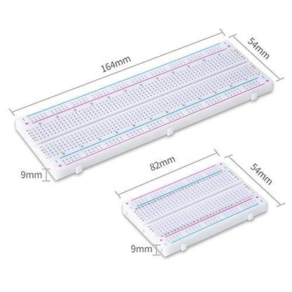 Breadboard Jumper Wires Kit, 2Pcs 830 Tie Points & 2Pcs 400 Tie Points & 120 Pcs Multicolor Jumper Wires for Electronics Projects