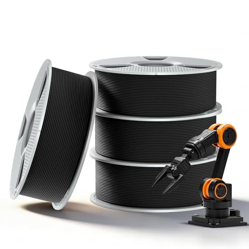 SUNLU PA12-CF Carbon Fiber Nylon Filament 1.75mm, (4xBlack) - color: 4*1kg Pa12-cf Black, size: Carbon Fiber Nylon