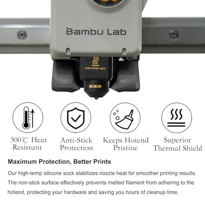 10Pcs Hotend Silicone Socks for Bambu Lab P2S, High-Temperature Heater Block Cover, 3D Printer Nozzle Protective Sleeve, 3D Printer Replacement Parts - size: P2S