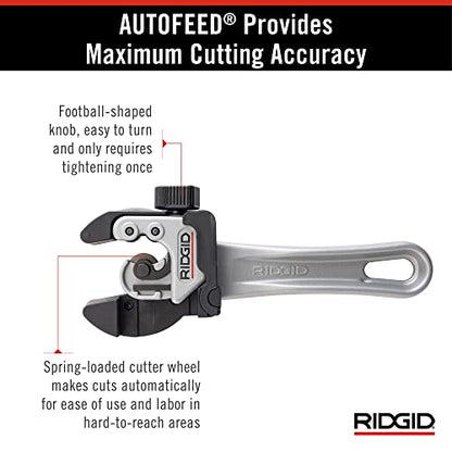 RIDGID 32573 Model 118 2-in-1 Close Quarters Tubing Cutter for 1/4" to 1-1/8" Copper, Brass, and Aluminum Tubing, Compact tubing cutter with AUTOFEED - size: 13 x 6.75 x 2 inches