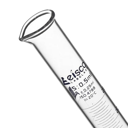 Graduated Cylinder, 25ml - Class A Tolerance ±0.25ml - Hexagonal Base - Blue Graduations - Borosilicate 3.3 Glass - Eisco Labs - size: 25mL