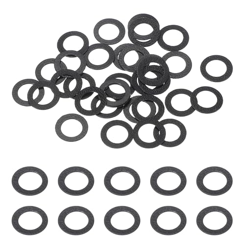 uxcell 30 Pcs M5 PVC Flat Washers 5mm ID 8mm OD 0.5mm Thick Plain Washer Grommets Plastic Sheet Gasket Fastener Sealing Spacer Gasket Ring Water Hose Washers, Clear Black - size: 5mm x 8mm x 0.5mm
