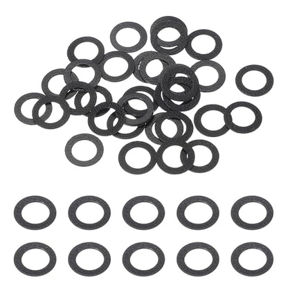 uxcell 30 Pcs M5 PVC Flat Washers 5mm ID 8mm OD 0.5mm Thick Plain Washer Grommets Plastic Sheet Gasket Fastener Sealing Spacer Gasket Ring Water Hose Washers, Clear Black - size: 5mm x 8mm x 0.5mm