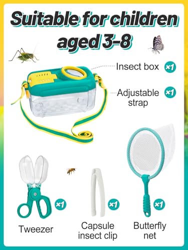 Biubee Bug Catcher for Kids, Bug Catching Kit Gifts with Butterfly Net Toys - color: Blue