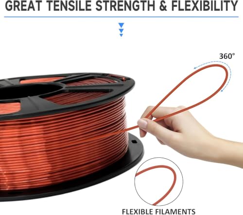 GIANTARM Silk 3D Printer Filament 1.75mm Metallic Copper PLA 2kg - color: Silk Copper, size: 2kg