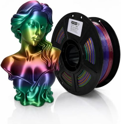 PETG 3D Printer Filament,Rainbow SE,Translucent, Quick, Fast Color Change, Multi Color, Diameter 1.75mm, Net Weight 1kg (2.2lbs) - color: Petg Quick Rainbow Se