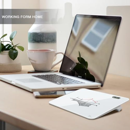 Small Glass Desktop Whiteboard Dry-Erase, Mini Pure Glassboard Clock Stand - color: Clock White
