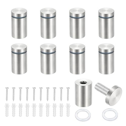 PATIKIL 1x1.6" Standoff Screws, 8 Pack Stainless Steel Stand Off Wall Mounts Wall Sign Mounting Hardware Advertising Standoff Nail for Hanging Acrylic Signs Picture Frame, Silver - size: 1x1.6"