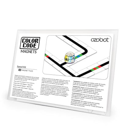 Ozobot Color Code Magnets Speed Kit, Interactive Coding Learning Tool for Kids Ages 5+, Enhances Logic & Problem Solving Skills, 18 Tiles, Evo & Color Codes Magnets Base Kit Required Not Included - style: Color Code Magnets - Speed Kit (18 Tiles)