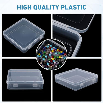 Jetec 18 Pieces Small Clear Plastic Storage Box, 5.9 x 5.9 x 1.5 Inch - size: 5.9 x 5.9 x 1.5 Inch
