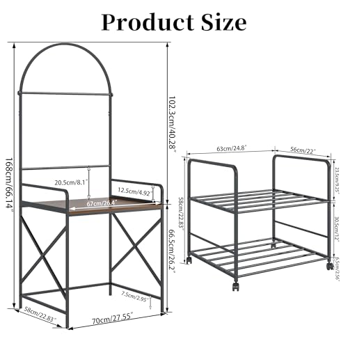 Large 3D Printer Stand with Filament Storage & Rolling Printer Cart